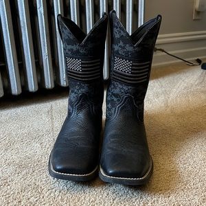 Ariat Mens Black Sport Patriot Square Toe 13D